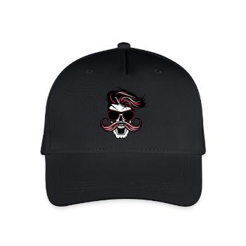 tete de mort hipster fantaisie punk coiffure moust - Kinder Bio Basecap - Schwarz - Vorne