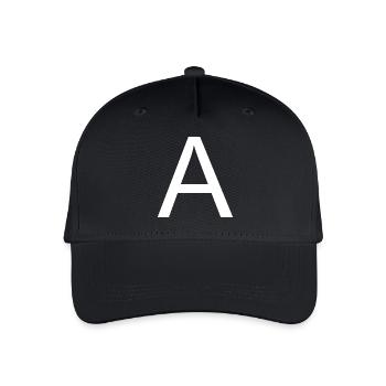 Buchstabe A - Kinder Bio Basecap - Schwarz - Vorne