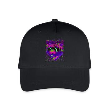 Pop Star Neon Cats Illustration - Organic Kids’ Baseball Cap - black - Front