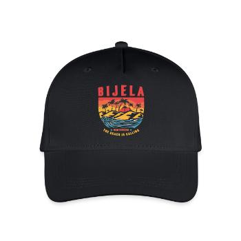 Design de plage de palmiers de Bijela Montenegro - Casquette de baseball bio Enfant - noir - Devant
