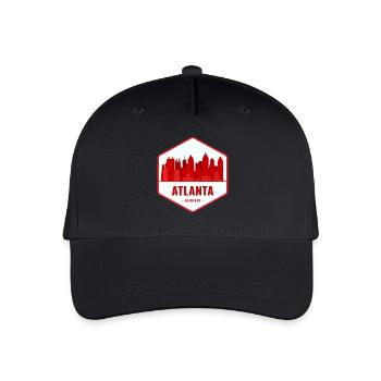 Atlanta Skyline Abzeichen - Kinder Bio Basecap - Schwarz - Vorne