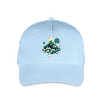Faszinierende Berglandschaft mit Polarlichtern - Kinder Bio Basecap - Hellblau - Vorne