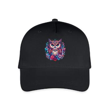Eule - Kinder Bio Basecap - Schwarz - Vorne