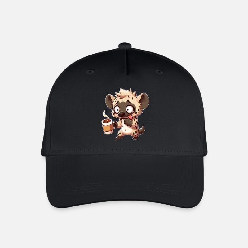 Hyäne Kaffee Kaffeeliebhaber Koffein Lustig - Kinder Bio Basecap - Schwarz