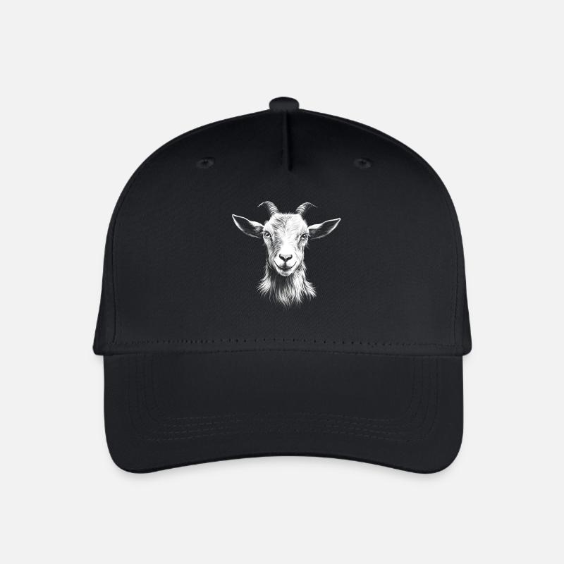 Ziege Portrait Ziegen Tiere - Kinder Bio Basecap - Schwarz