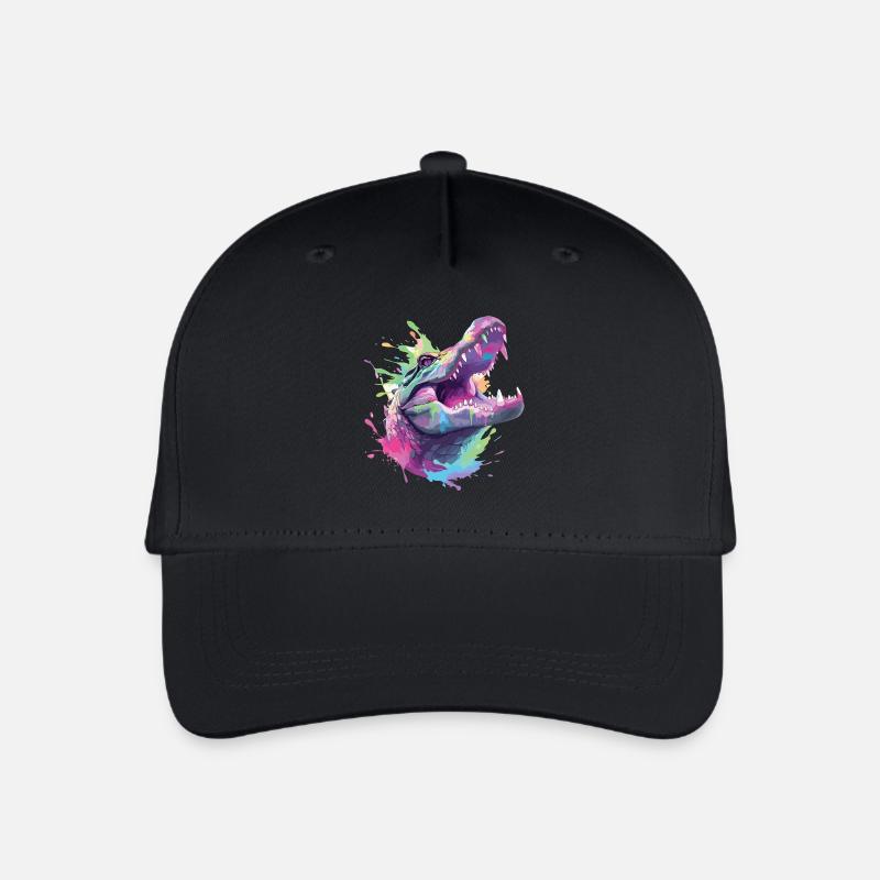 Alligator Krokodil Kaiman Reptil Raubtier Tier - Kinder Bio Basecap - Schwarz