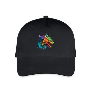 Drache Bunt Fantasie Magie Mystik Mythologie Kunst - Kinder Bio Basecap - Schwarz - Vorne