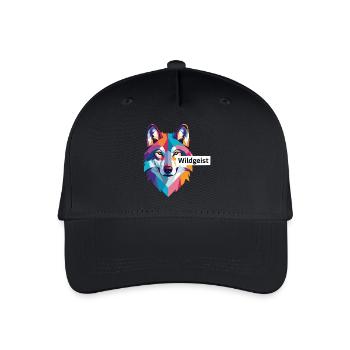 Colored Wolf Head "Wild Spirit" - Organic Kids’ Baseball Cap - black - Front