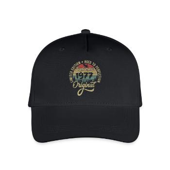 48. Geburtstag September 1977 - 48 Jahre alt - Kinder Bio Basecap - Schwarz - Vorne