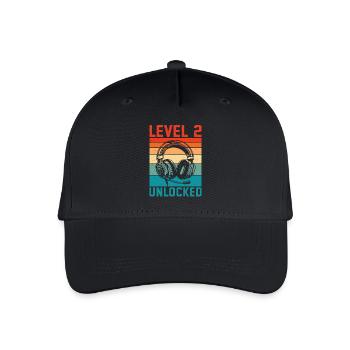 Baby 2nd Birthday – 2 years old level 2 unlocked - Organic Kids’ Baseball Cap - black - Front