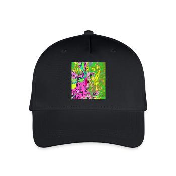 Neonfarbene Stadt-Vibes - Kinder Bio Basecap - Schwarz - Vorne
