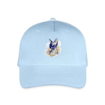 Sphynx Katzenkunst Aquarell - Kinder Bio Basecap - Hellblau - Vorne