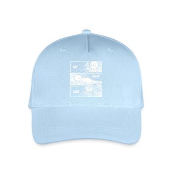Eat Sleep LARP – The Everyday Life of a Hero - Organic Kids’ Baseball Cap - light blue - Front