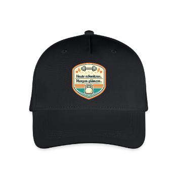 Heute schwitzen, Morgen glänzen - Kinder Bio Basecap - Schwarz - Vorne