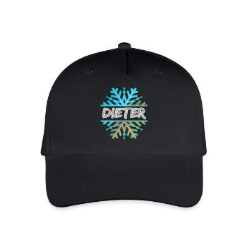 Vorname Dieter - Kinder Bio Basecap - Schwarz - Vorne