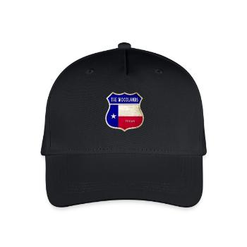 The Woodlands Texas Crest Flag Design - Organic Kids’ Baseball Cap - black - Front