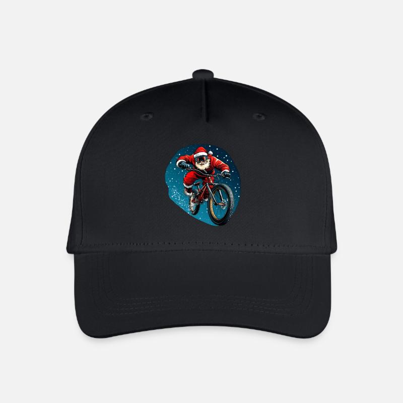 Downhiller Weihnachtsmann / Downhill Bike - Kinder Bio Basecap - Schwarz