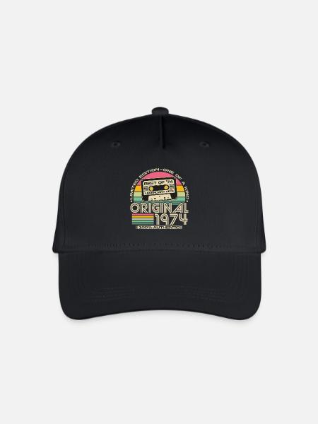 1974 Jahrgang Vintage Retro Geburtstag Geschenk - Kinder Bio Basecap - Schwarz
