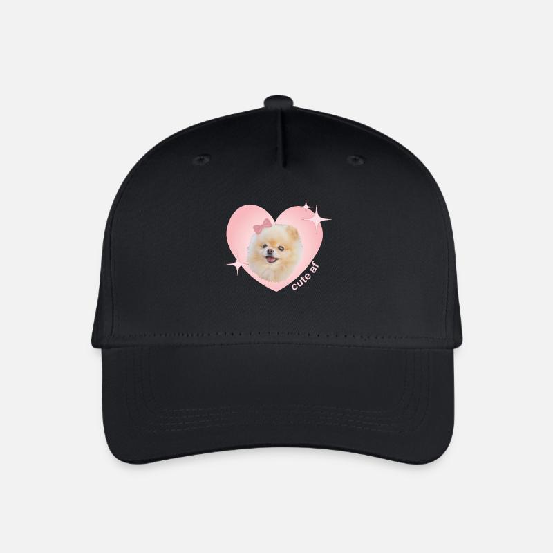 Cute AF Pomeranian - Kinder Bio Basecap - Schwarz