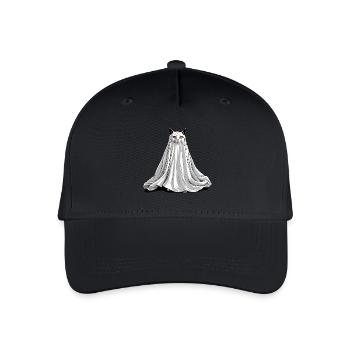 Scary ghost cat - Organic Kids’ Baseball Cap - black - Front