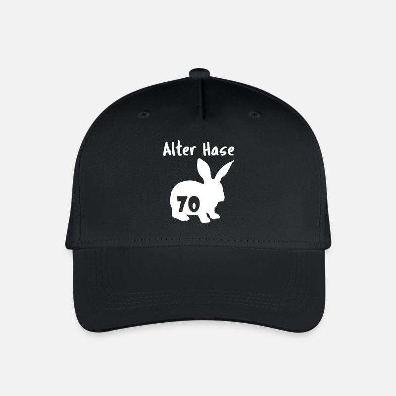 alter Hase 70. Geburtstag - Kinder Bio Basecap - Schwarz