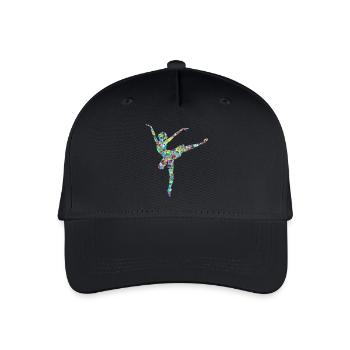 ballerina ballett dance dancer tanz taenzer yoga49 - Kinder Bio Basecap - Schwarz - Vorne