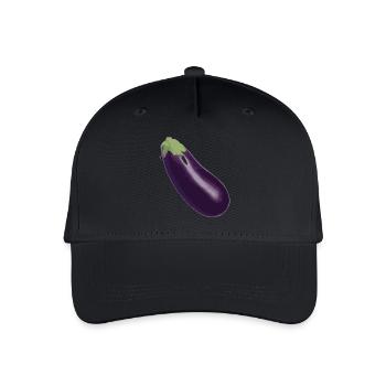 aubergine,Gemüse, - Kinder Bio Basecap - Schwarz - Vorne