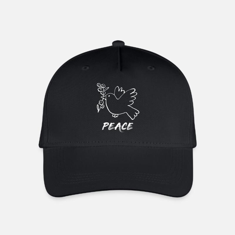 Peace/Frieden/Friedenstaube - Kinder Bio Basecap - Schwarz