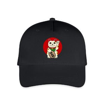 Glückskatze - Kinder Bio Basecap - Schwarz - Vorne