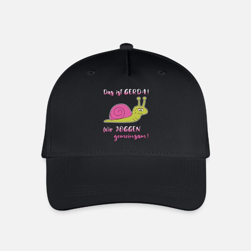 Joggen Sport Laufen Langsame Schnecke Lustig - Kinder Bio Basecap - Schwarz