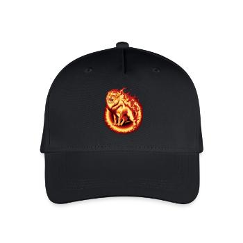 Lion on fire - Organic Kids’ Baseball Cap - black - Front