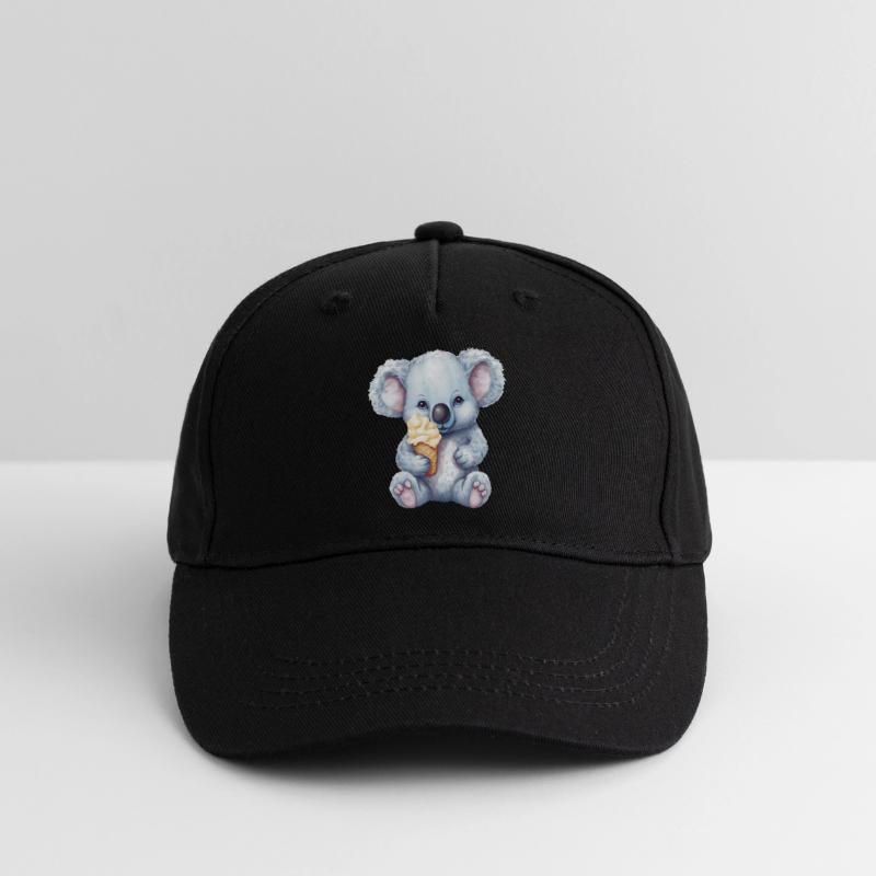 Süßer Comic Koala mit Vanille Softeis Kinder Bio Basecap