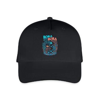 Bora Bora - Korallenriff - Kinder Bio Basecap - Schwarz - Vorne