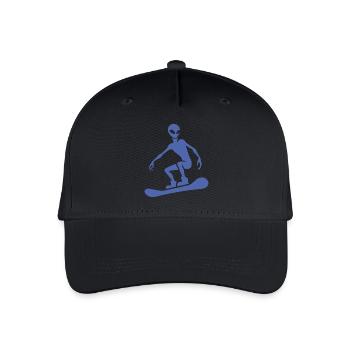 Design minimaliste : Alien snowboarder - Casquette de baseball bio Enfant - noir - Devant