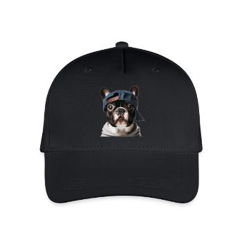 Bouledogue français avec une casquette de baseball. - Casquette de baseball bio Enfant - noir - Devant
