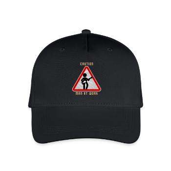 Caution MAN at work - Kinder Bio Basecap - Schwarz - Vorne