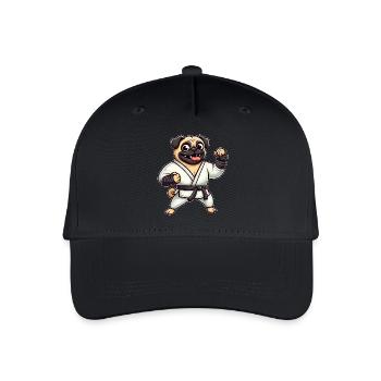 Funny Pug Karate Martial Arts Martial Arts Dog - Organic Kids’ Baseball Cap - black - Front