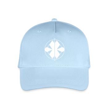 Schlankes weißes Logo – symmetrisches und universelles Design - Kinder Bio Basecap - Hellblau - Vorne