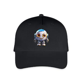 Roboter - Kinder Bio Basecap - Schwarz - Vorne