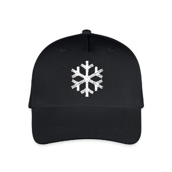 Snowflake Snow Winter Christmas Slide - Organic Kids’ Baseball Cap - black - Front
