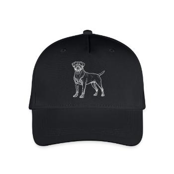 Rottweiler white lines - Organic Kids’ Baseball Cap - black - Front