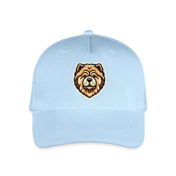 Chow Chow Face Cartoon Dog Design - Organic Kids’ Baseball Cap - light blue - Front