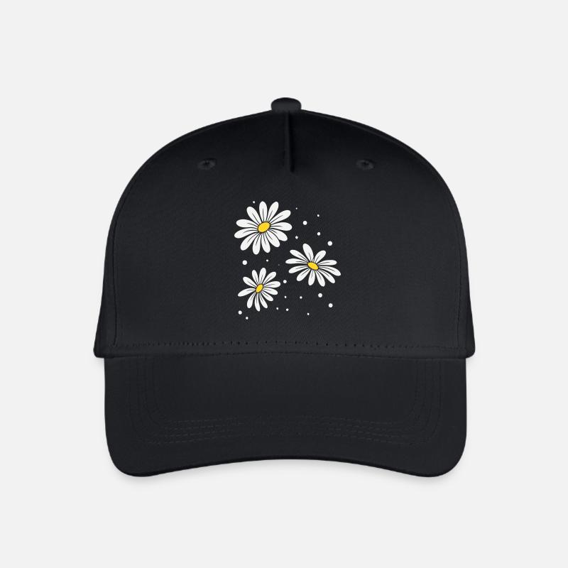 Daisy Dots - Organic Kids’ Baseball Cap - black
