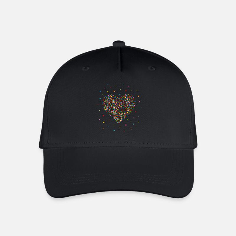 Konfetti Herz - Kinder Bio Basecap - Schwarz