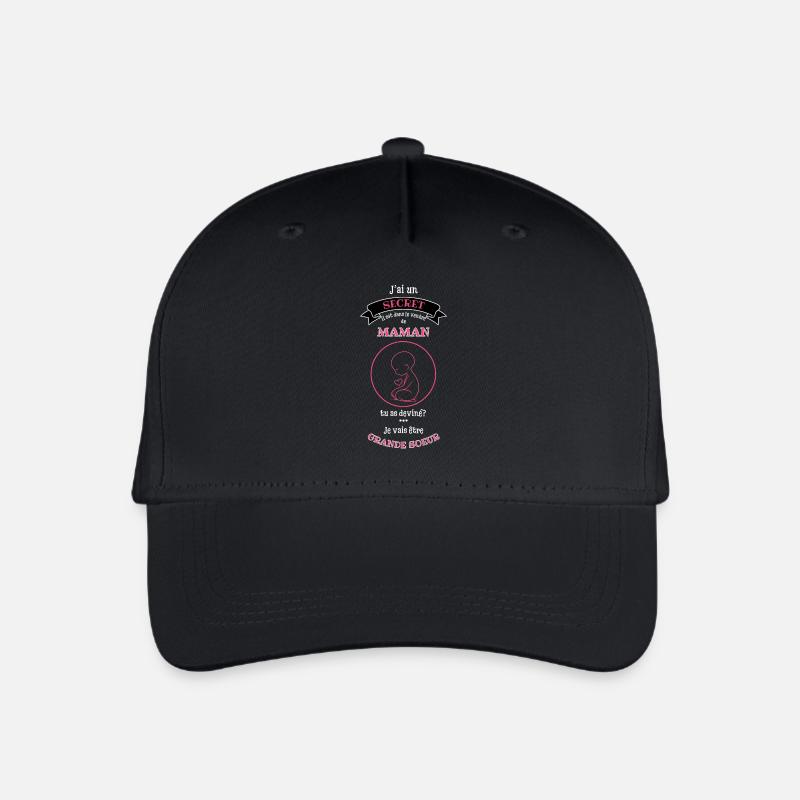 Mama Überraschung Baby Lachen Stilvoll - Kinder Bio Basecap - Schwarz