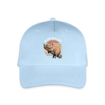 Cute Capybara Sleep Design - Organic Kids’ Baseball Cap - light blue - Front