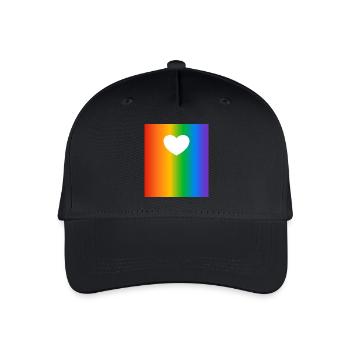 Arc-en-ciel, Dégradés, Couleurs, Coeur - Casquette de baseball bio Enfant - noir - Devant