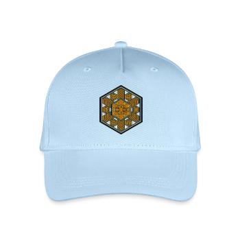 Hexagon Mandala Psytrance Goa Techno Rave Festival - Kinder Bio Basecap - Hellblau - Vorne