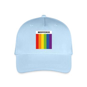 LGBT-Willkommen – Bienvenue French - Kinder Bio Basecap - Hellblau - Vorne