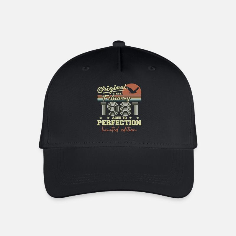 Geburtstag Februar 1981 - Kinder Bio Basecap - Schwarz
